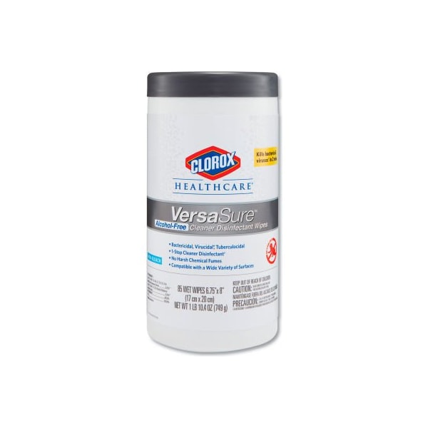 Clorox Healthcare Versasure Cleaner Disinfectant Wipes, 6-3/4" X 8", White, 85 Towels/Can 31757EA - main